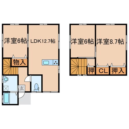 オサム企画貸家（笠之原）B棟の物件間取画像